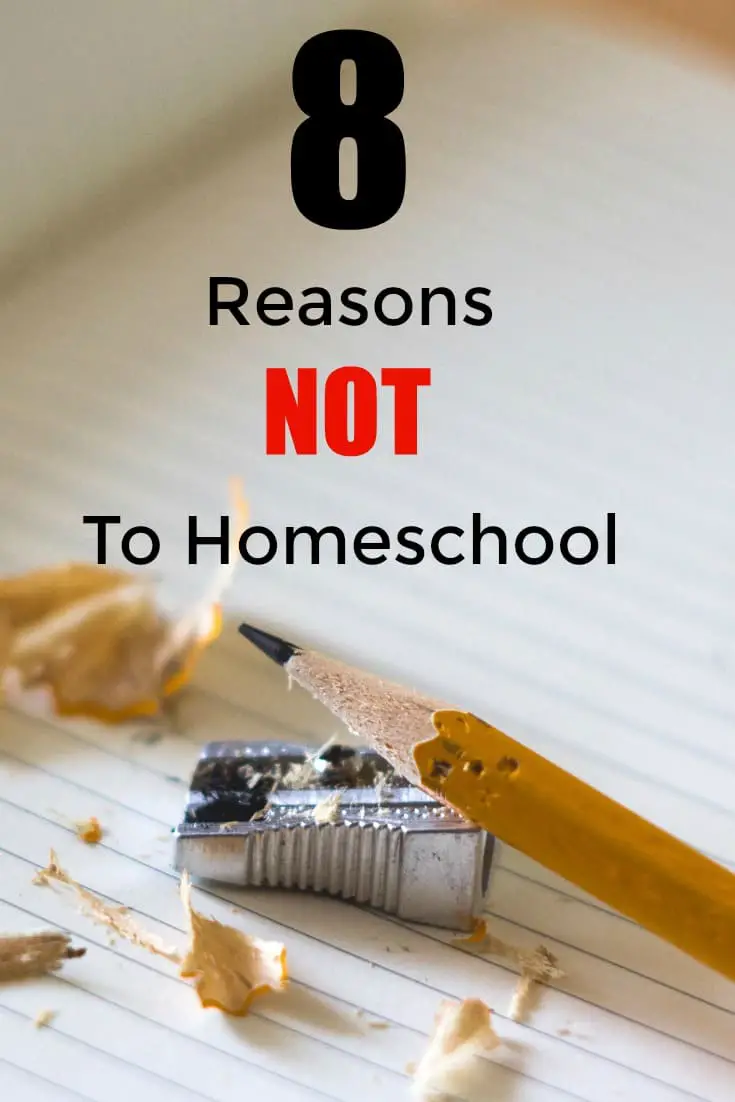 8 Reasons NOT to Homeschool - Everyone is telling you to homeschool.  What if homeschooling is the wrong idea for your kids? Check out 8 reasons not to homeschool to be sure you should.
