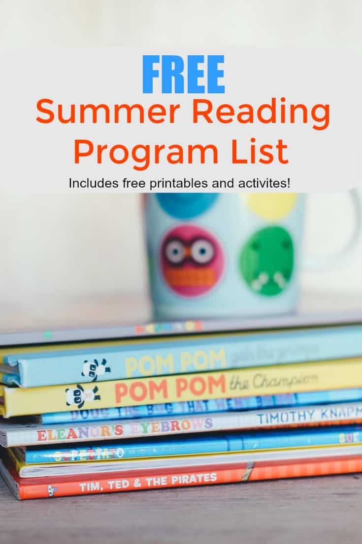 Free Summer Reading Program List - Includes free summer reading printables and activities as well as reading logs.