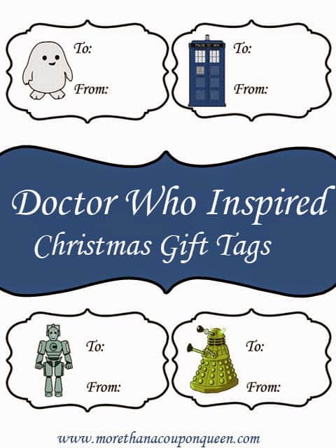 Free Doctor Who Inspired Gift Tags - Perfect for gifts for Doctor Who fans. These free Doctor Who Christmas Gift Tags would make the perfect addition to any gift and it's a free printable! 
