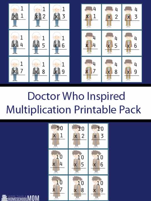 Doctor Who Inspired Multiplication Flash Cards Printable