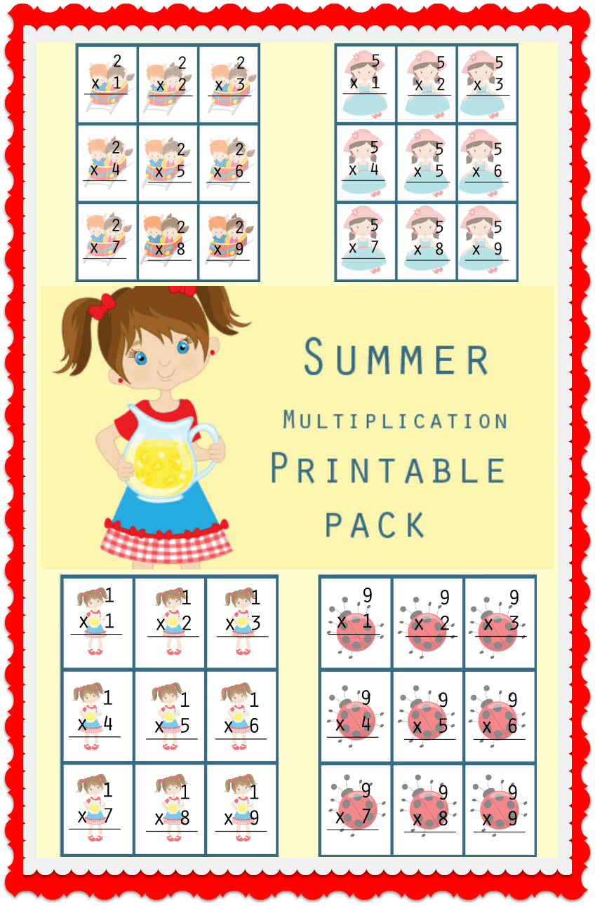 Summer Multiplication Facts Printable Pack