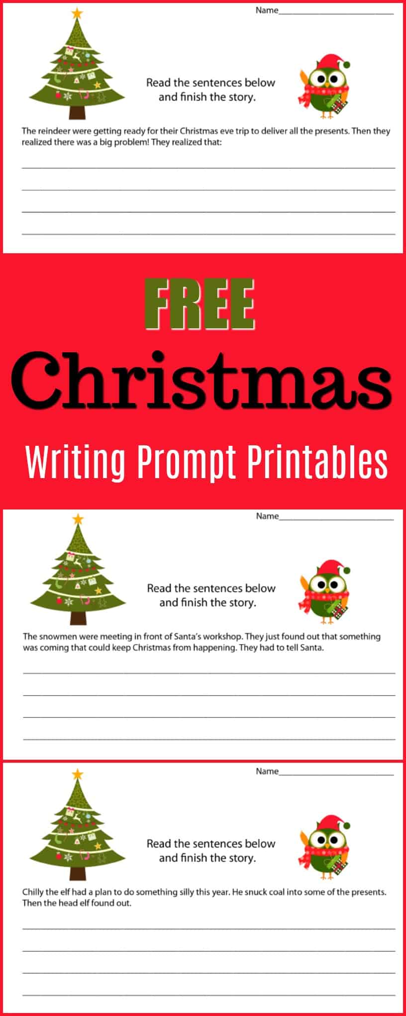 Free Christmas Writing Prompt Printables
