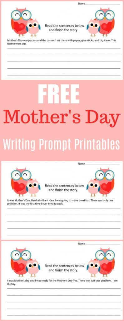 Free Mother's Day Writing Prompt Printables
