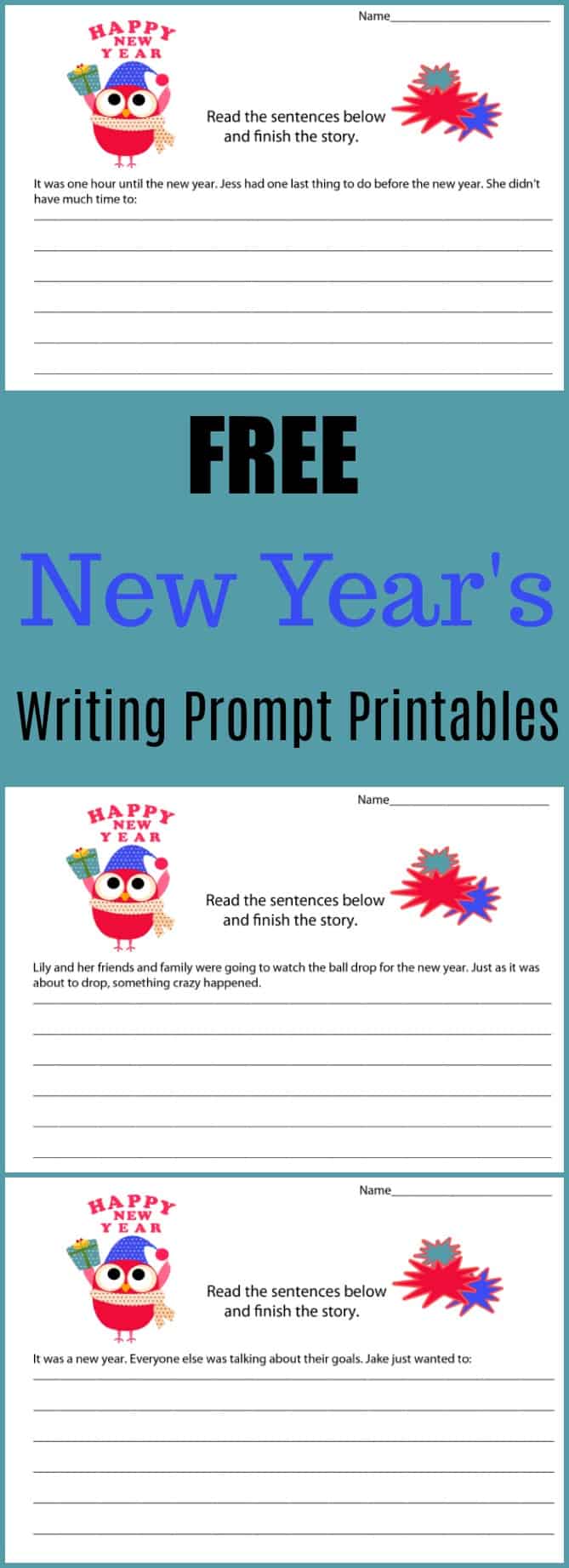 New Year's Even Holiday Writing Prompt Printables #writing #writingprompt #holiday #printable #freeprintable #education #edchat #homeschool #homeschooling #newyearseve