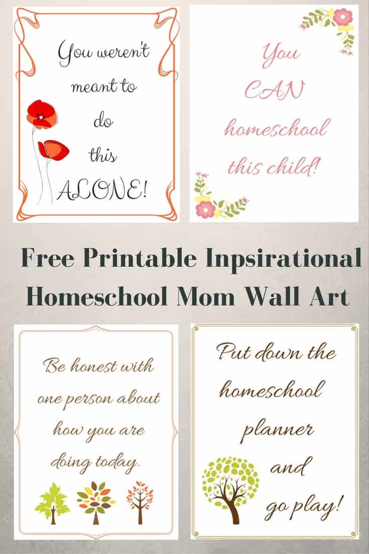 Free Printable Inspirational Homeschool Mom Wall Art