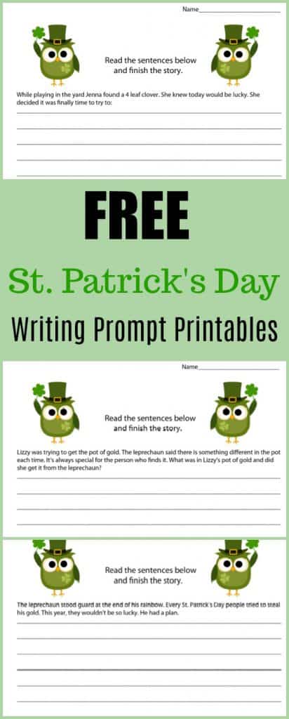 Free St. Patrick's Day Writing Prompt Printables
