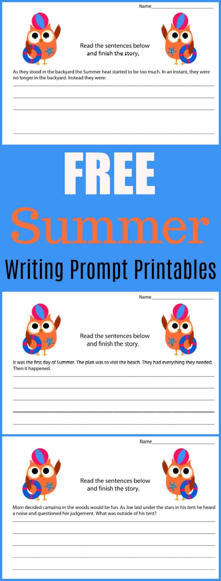 Free Summer Writing Prompt Printable - #writing #writingprompt #holiday #printable #freeprintable #education #edchat #homeschool #homeschooling #summer