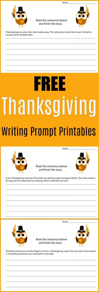 Free Thanksgiving Writing Prompt Printables