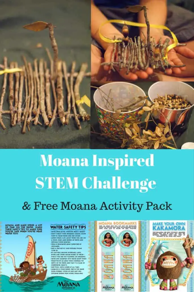 Moana Inspired STEM Challenge and free moana activity pack