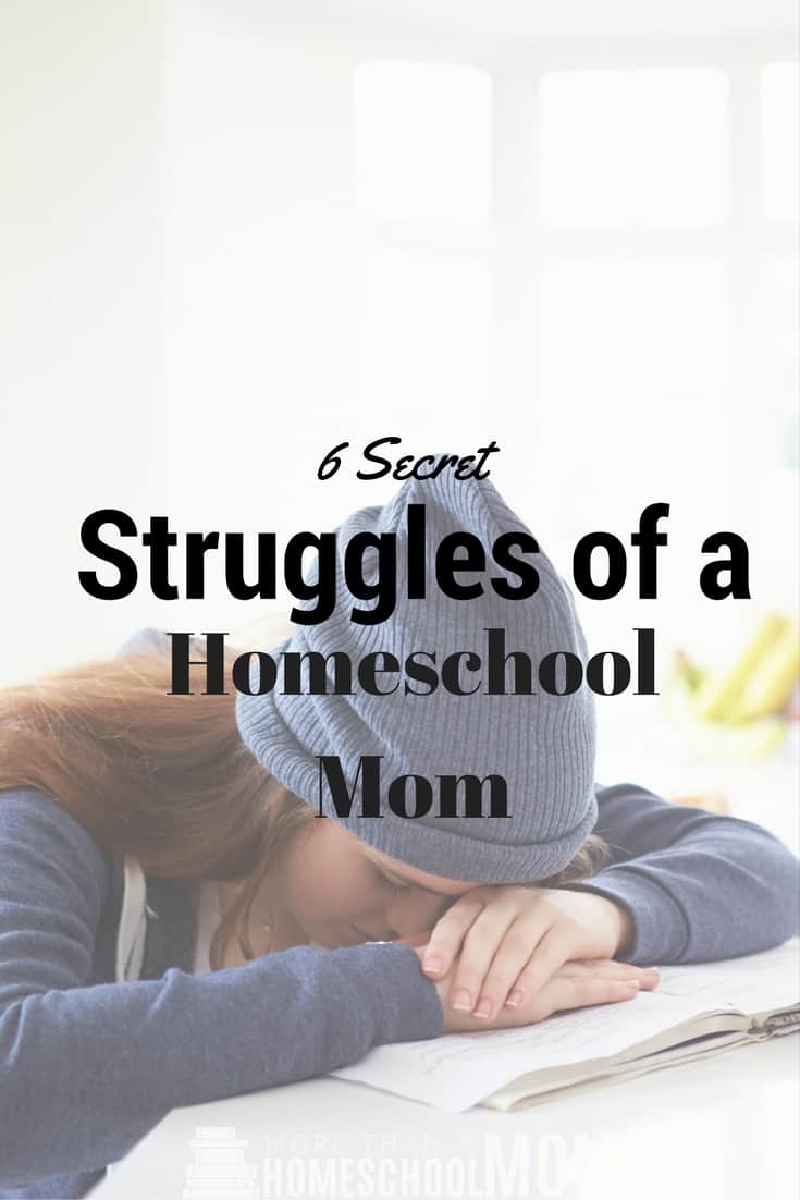 6 Secret Struggles of a Homeschool Mom - All homeschool moms struggle in some way. FInd out what struggles are most common and what you can do to move past them. - #homeschool #homeschooling #encouragement #parenting #education #edchat 