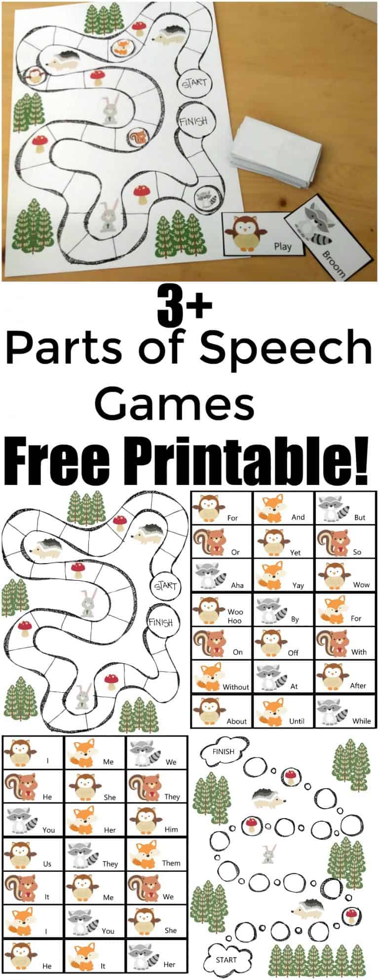 Parts of Speech Game – Free Printable