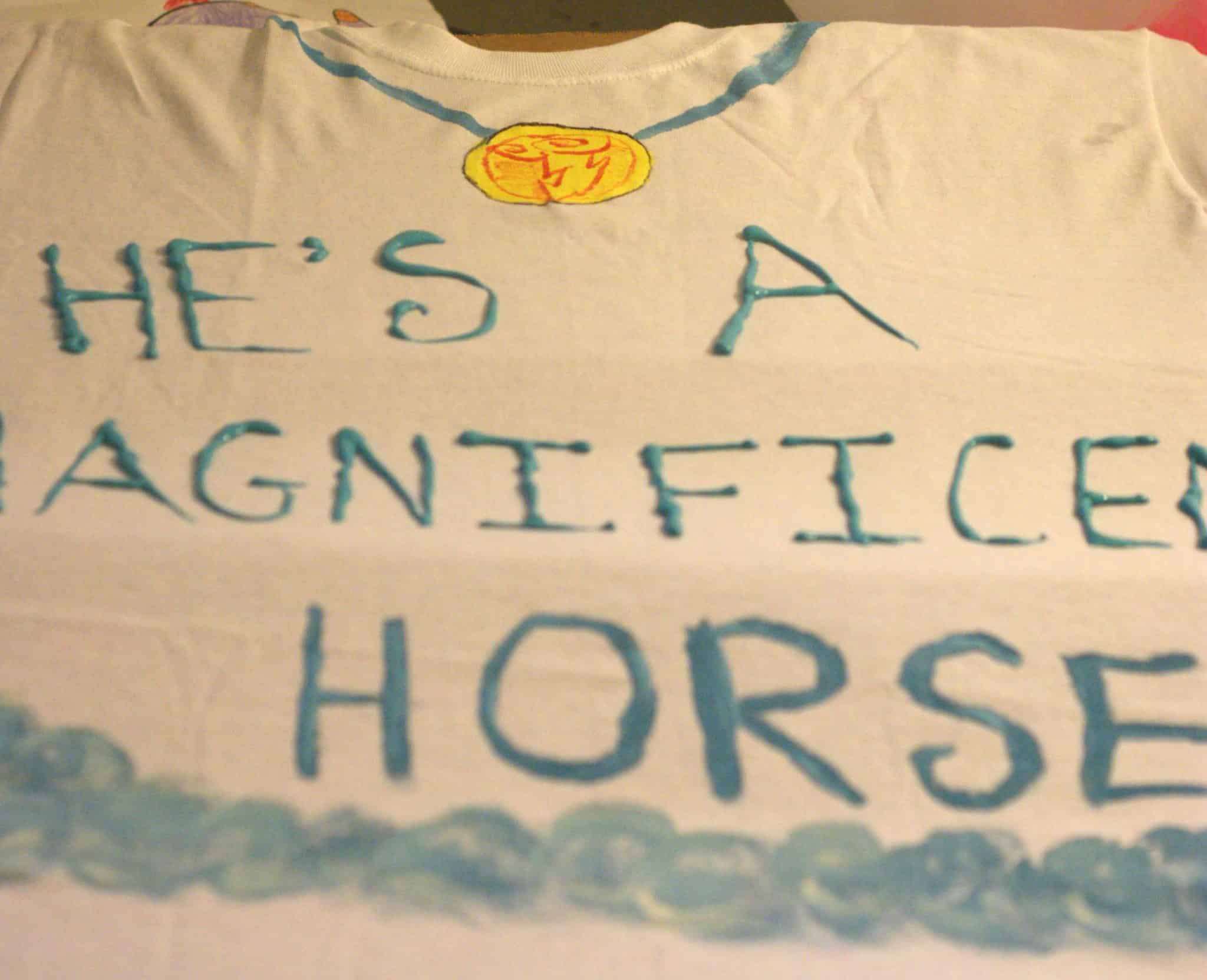 Pegasus Inspired Shirt Looking for a pegasus costume diy? Look no further! We did this one for Disney's Halloween Party and loved it. Easy Diy Disney Costume!