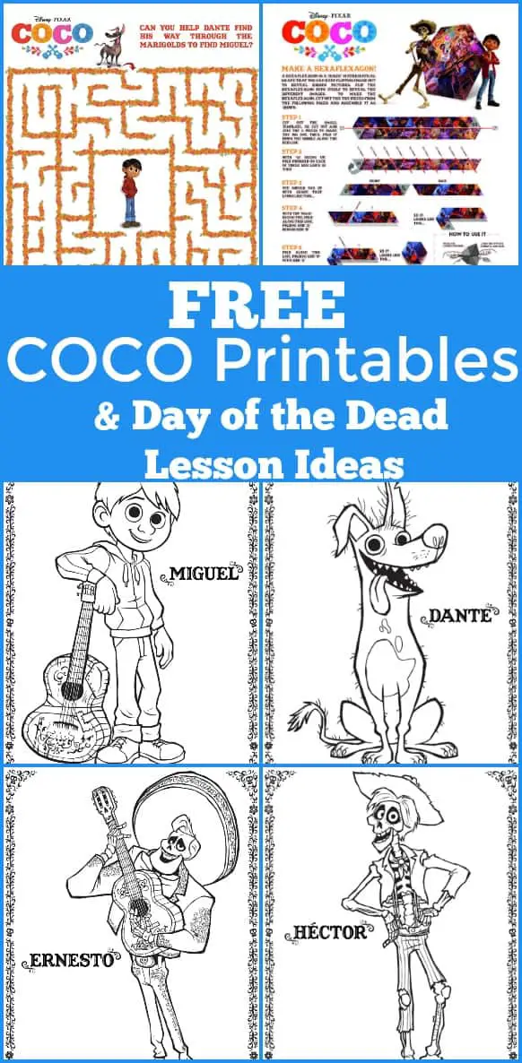 Free COCO printables and Day of the Dead Lesson Resources - #DisneyCoco #Coco #Printable #freeprintable #resources #LesonIdeas #LessonPlan #homeschool #teaching #education #edchat 