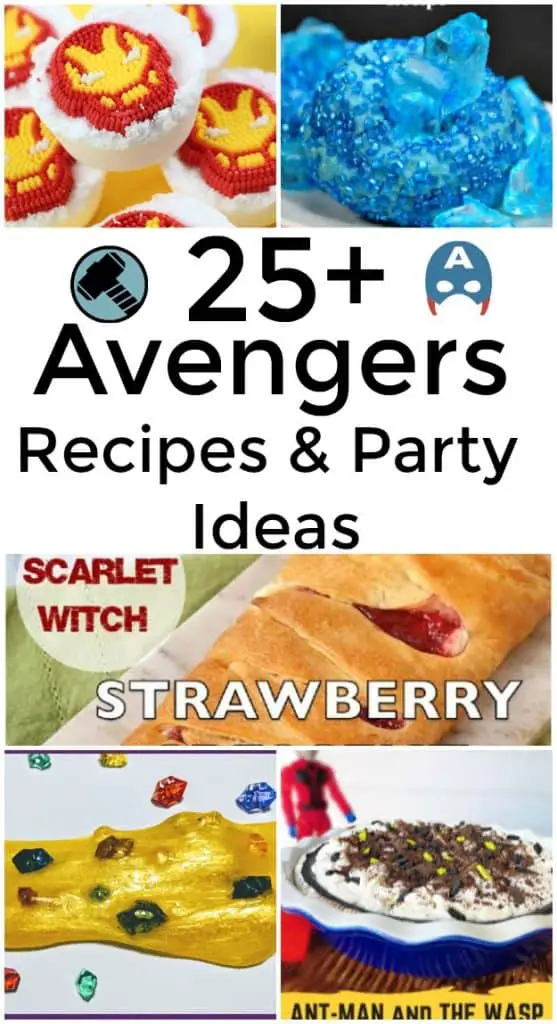 25 Plus Avengers Recipes and Party Ideas - Avengers Infinity War is sure to be a hit and your kids will probably want an Avengers party this year. #InfinityWar #Avengers #Marvel #Party #MarvelParty 