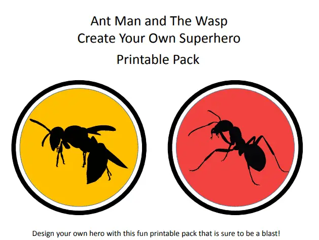 Ant Man and The Wasp Create Your Own Superhero Printable Pack