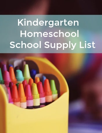 Kindergarten Homeschool School Supply List