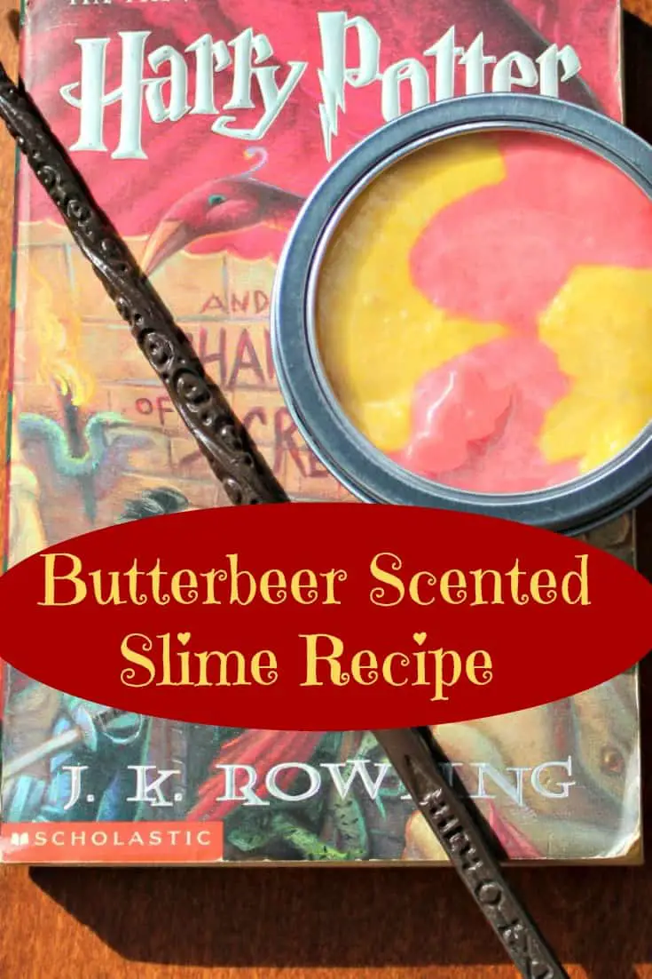 Looking for a Harry Potter gift idea? Don't miss this butterbeer slime recipe that is sure to please any Harry Potter fan. This easy slime recipe smells incredible and makes a great stocking stuffer or gift. It would also be an awesome party favor for a Harry Potter Birthday party. #harryPotter #HarryPotterParty #BirthdayParty #BirthdayPartyFavors #partyFavors #Slime #SlimeRecipe #HarryPotterGift #KidsActivity #KidsActivities #stem #experiment #butterbeer 