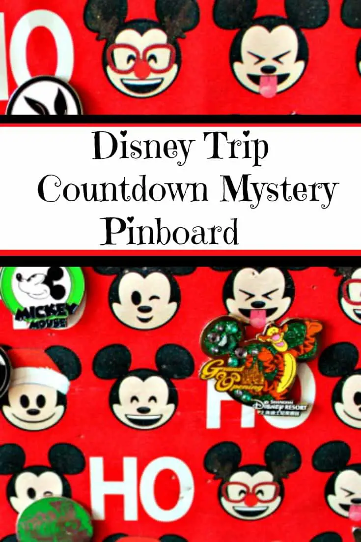 This Disney Pin Advent Calendar DIY pinboard craft is the perfect way to celebrate the holidays or count down to your next trip. Perfect for Disney Pin trading families who want pins for their trip in a fun way. #Disney #PinTrading #Christmas 