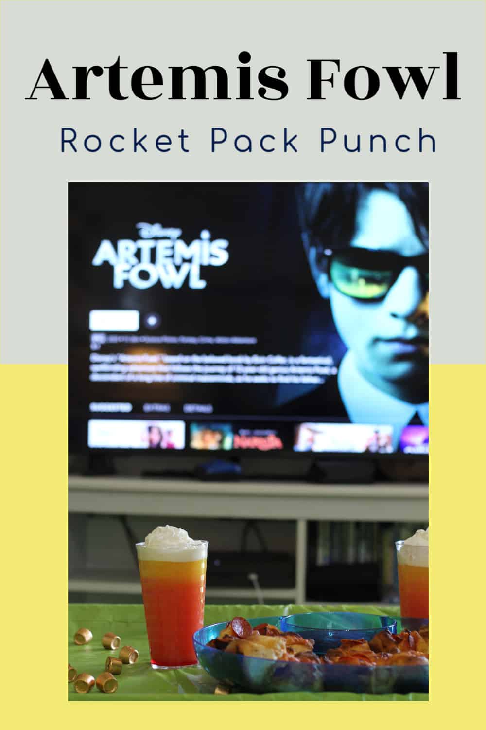 Artemis Fowl Rocket Pack Punch for an Artemis Fowl movie night. Perfect drink for a movie night or just because. Even better, this is and easy recipe that only uses 4 ingredients! 