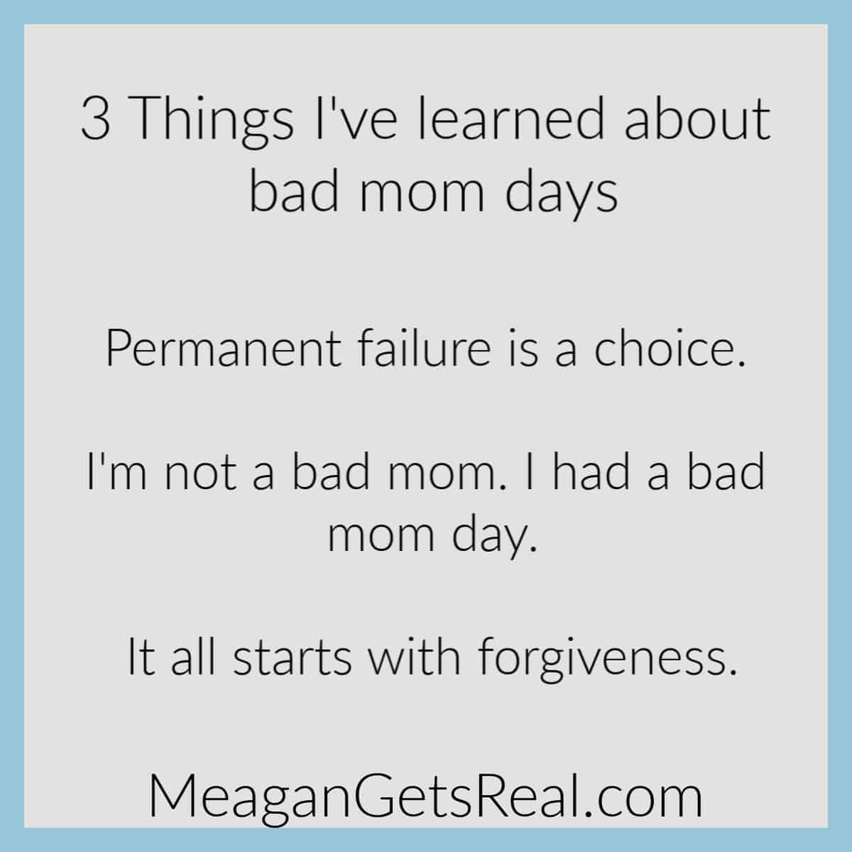 3 Things I've learned about bad mom days. Support for moms doesn't have to be hard to find with this comprehensive guide filled with parenting resources for moms you won't want to miss.
