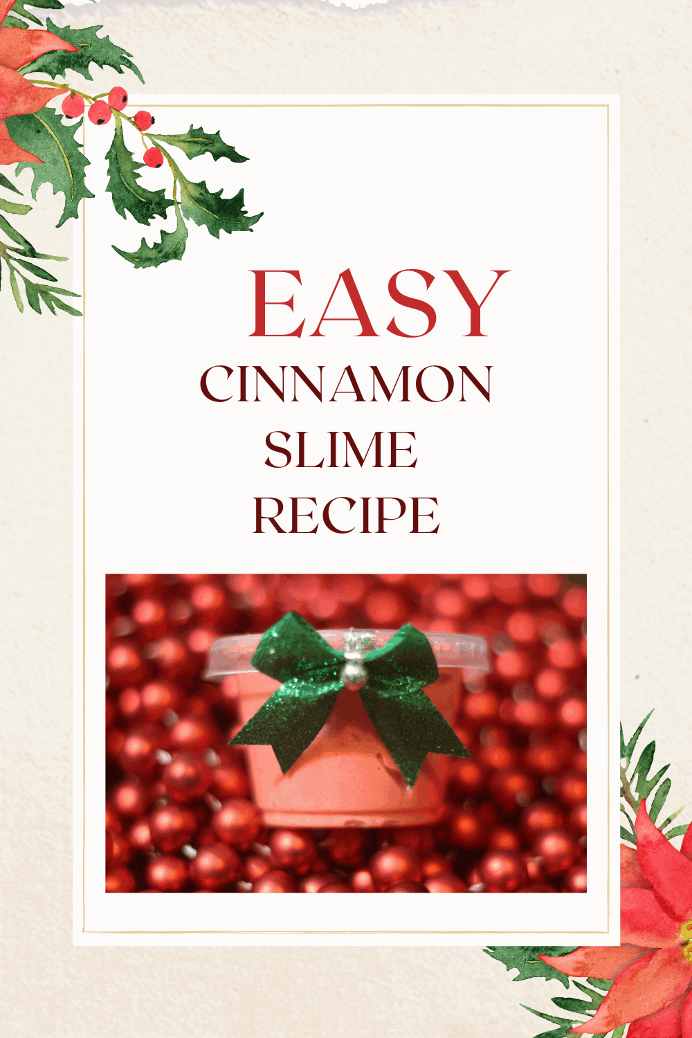 Cinnamon slime recipe perfect as a Christmas slime recipe or as a holiday party favor idea. This cinnamon slime smells amazing!