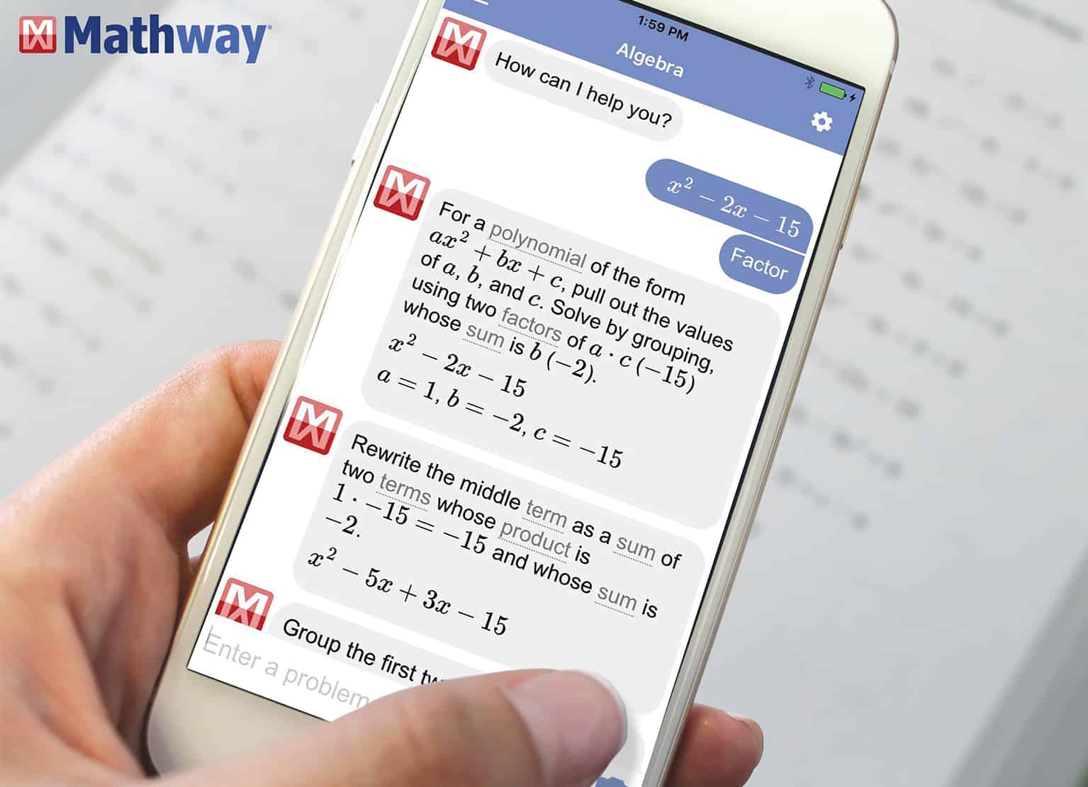 Mathway math app - Learning site to help high schoolers with math